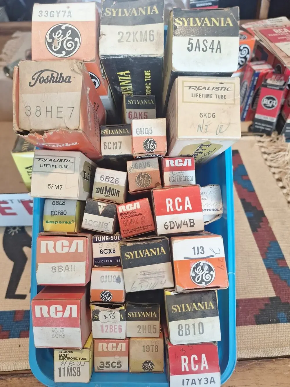 Large NOS Boxed Vintage Radio Vacuum Tubes Lot of 30 RCA GE Sylvania
